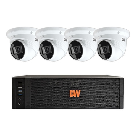 DW-DX1VSTK24 Digital Watchdog Blackjack DX NVR Kit 80Mbps Max Throughput - 2TB with 4 x 4MP 2.8mm Outdoor IR Turret IP Security Cameras - Preloaded DW Spectrum 4 Camera License