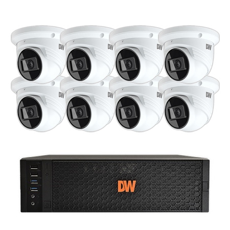 DW-DX1VSTK48 Digital Watchdog Blackjack DX NVR Kit 80Mbps Max Throughput - 4TB with 8 x 4MP 2.8mm Outdoor IR Turret IP Security Cameras - Preloaded DW Spectrum 8 Camera License