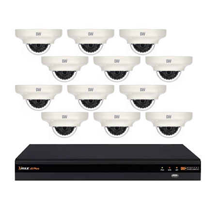 DW-VA16BUN1 Digital Watchdog 16 Channel HD-TVI/AHD/Analog DVR Up to 160FPS Total @ 5MP - 2TB w/ 12 x 2MP Outdoor IR Dome IP Security Cameras