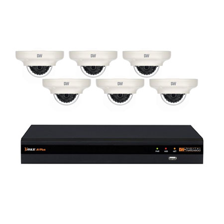 DW-VA8BUN1 Digital Watchdog 8 Channel HD-TVI/AHD/Analog DVR Up to 80FPS Total @ 5MP - 2TB w/ 6 x 2MP Outdoor IR Dome IP Security Cameras