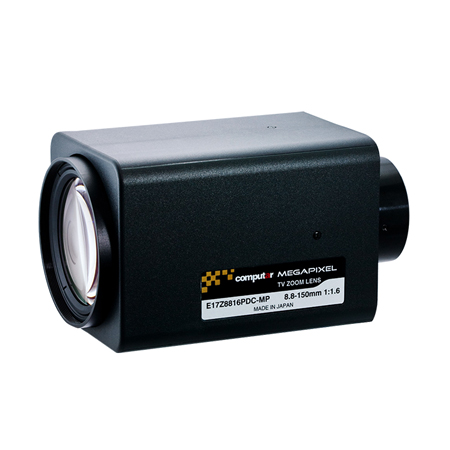 E17Z8816PDC-MP Computar CS-Mount Motorized Zoom 8.8mm‐150mm F/1.8 3 Mega-Pixel DC Auto Iris Lens