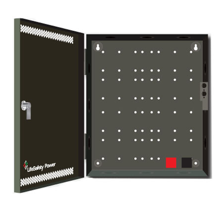 E1R LifeSafety Power 12" W x 14" H x 4.5" D Steel Electrical Enclosure - Red