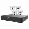 Show product details for EK-S31P4DLT44T1 Uniview Easy S3-P Series 4 Channel NVR 64Mbps Max Throughput â€“ 1TB HDD with 4 Port PoE with 4 x EC-T4F28M-V3 4MP Turret IP Security Camera - White