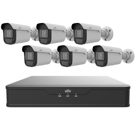 EK-S31P8B46T2 Uniview Easy S3-P Series 8 Channel NVR 64Mbps Max Throughput - 2TB with Built-in 8 Port PoE with 6 x EC-B4F28M  4MP Bullet IP Security Camera