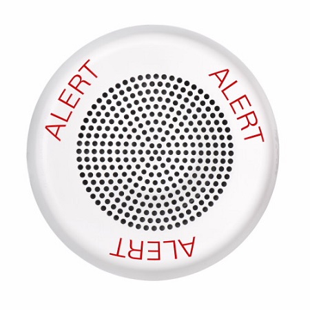 ELFHNWC-AL Cooper Wheelock Eaton Eluxa Low Frequency Sounder, Ceiling, White, Red, ALERT, 24V Indoor