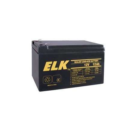 ELK-12120 ELK Rechargeable Sealed Lead Acid Battery 12 Volts/12Ah - F1 Terminals
