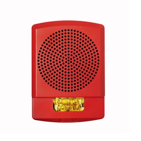 ELSPSTR-NA Cooper Wheelock Eaton Eluxa High Fidelity Speaker Strobe, LED, Wall, Red, No Lettering, Amber Lens, 15/30/75/110/135/185 cd, 25/70V, Indoor