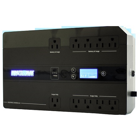 EN900LGU Minuteman Enspire-G Series 900VA/500W Simulated Sine Wave Standby UPS - Compact Desktop/Floor/Wall Mount