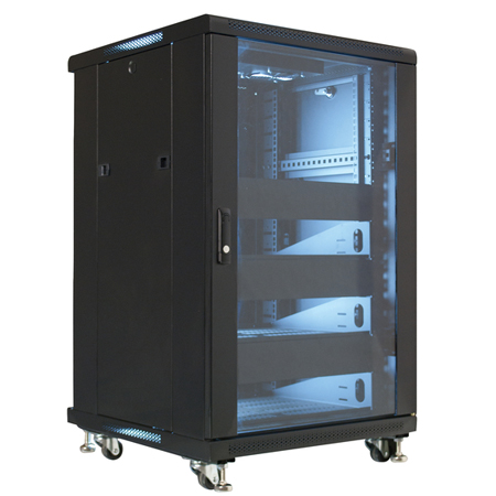 EREN-18E VMP 18U Floor Cabinets Empty With 2 Fans