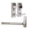 Show product details for ETDLS1G-26DCR8 Alarm Lock Exit Trim Lock - Straight Lever with Keypad - Satin Chrome Finish
