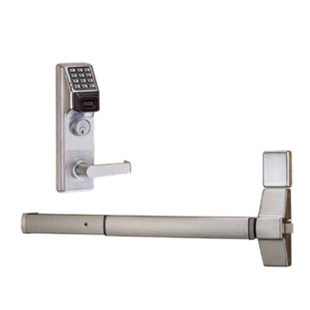 ETPDNSRX26DD93 Alarm Lock Trilogy Networx Wireless Access Lock Trim with Built-in HID Proximity ID Card Reader with Request to Exit Feature - Straight and Regal Handle - Dorma 9300 Trim