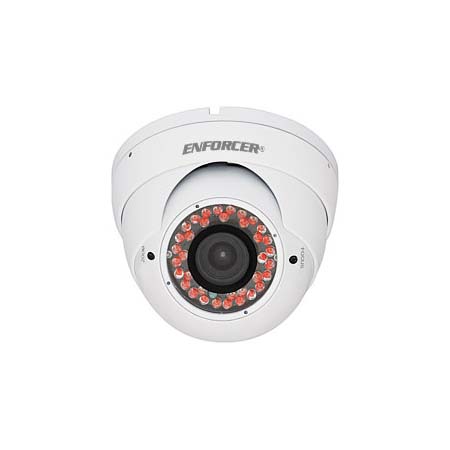 EV-122C-DVHVQ Seco-Larm 4 to 9mm Varifocal 480TVL Outdoor IR Day/Night Vandal Eyeball Analog Security Camera 12VDC - White