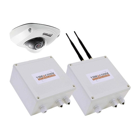 EV-5815HSR VideoComm Technologies 2.8mm 30FPS @ 1080p Outdoor WDR Mini Dome Elevator IP Security Camera Wireless Kit with 1 x Transmitter and 1 x Sensor Receiver