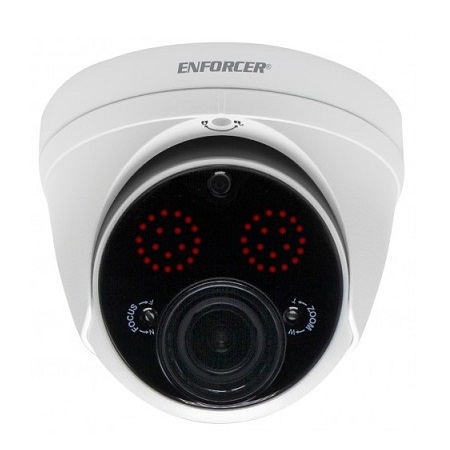 EV-Y2501-AMWQ Seco-Larm 2.8~12mm Varifocal 20FPS @ 5MP Outdoor IR DWDR Turret HD-TVI/HD-CVI/AHD/Analog Camera 12VDC - White