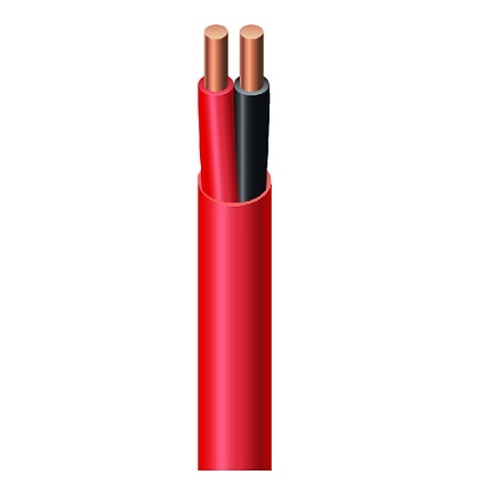 F40015-36G Southwire 18 AWG 2 Conductors Shielded Solid Bare Copper FPLR Non-Plenum Fire Alarm Cable - 1000' Coilpak - Blue