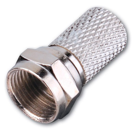 F56T-2 Vanco Connector F RG6 Twist-On Nickel 2 Pack