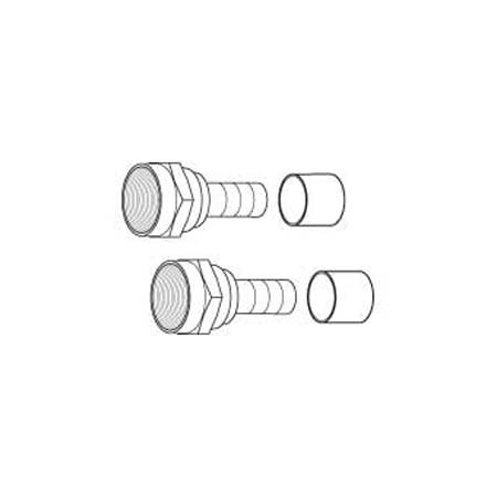 F59-2 Vanco Connector F RG59 Crimp-On Nickel 2 Pack