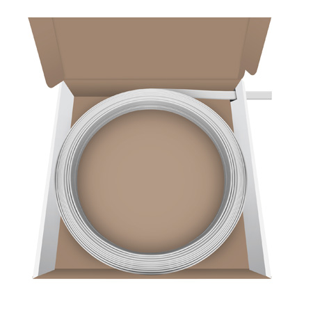 FE0001125RF-W50 Wire Trak 1125 Series 1 1/2" x 3/4" Raceway Roll - 50 Feet - White