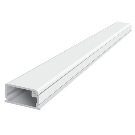 FE020375SR-W8 Wire Trak 375 Series 8' L x 3/4" W x 1/2" D Latching Surface Raceway - 20 Pack - White