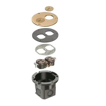Arlington Flush-to-Floor Cut-in Floor Box Kits with Threaded Plugs