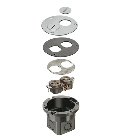 FLB3520NL Arlington Industries Nickel Retro Floor Box