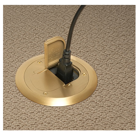Arlington Flush-to-Floor Round Cut-in Floor Box Kits with Flip Lids
