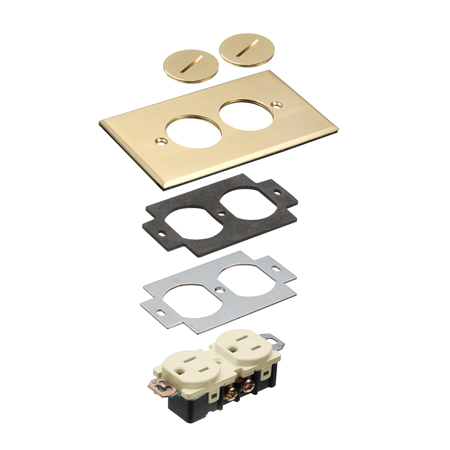 FLB5320MB Arlington Industries Single Gang Brass Cover
