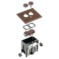 FLBA101BR Arlington Industries 1-Gang Adjustable Non-Metallic Floor Box for New Floors - Brown