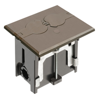 FLBAF101BR Arlington Industries 1-Gang Adjustable Non-Metallic Floor Box for New Floors w/ Flip Lids - Brown