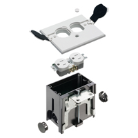 FLBAF101W Arlington Industries 1-Gang Adjustable Non-Metallic Floor Box for New Floors w/ Flip Lids - White