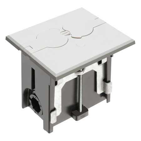 FLBAF101W Arlington Industries 1-Gang Adjustable Non-Metallic Floor Box for New Floors w/ Flip Lids - White