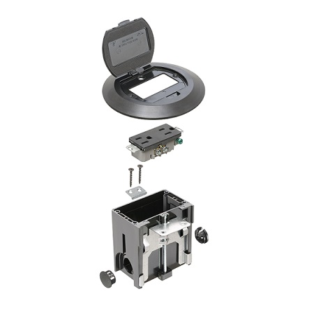 FLBAFR101BL Arlington Industries Black Round Floor Box