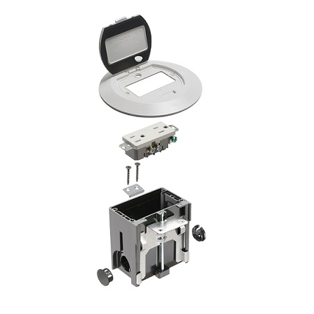 FLBAFR101W Arlington Industries White Round Adjustable Floor Box