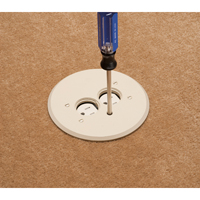 FLBAR101LA Arlington Industries 1-Gang Adjustable Non-Metallic Floor Box for New Floors w/ Round Cover - Light Almond