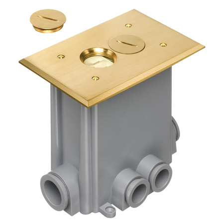 FLBC101MB Arlington Industries 1-Gang Brass Concrete Floor Box