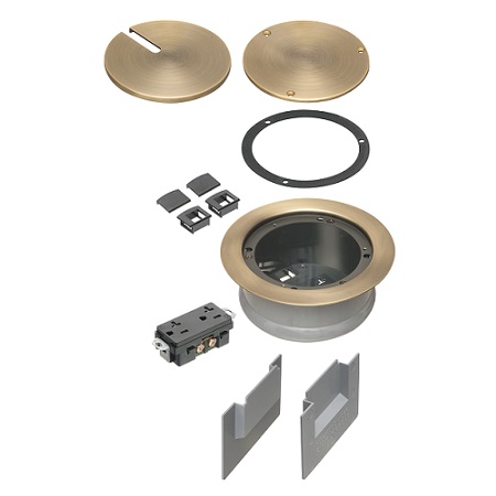 FLBC5540AB Arlington Industries Recessed Cover Kits for 5.5 Inch Concrete Floor Box - Antique Bronze