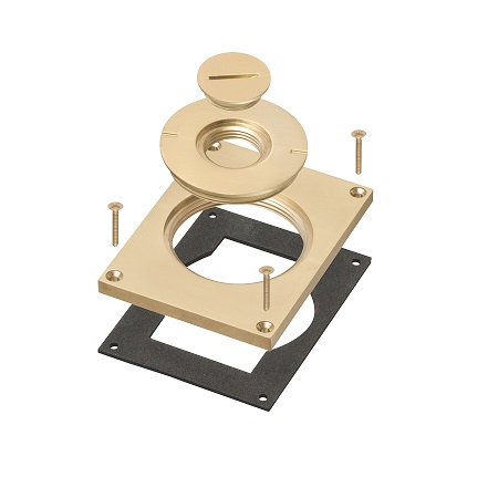 FLBC8503MB Arlington Industries Single Gang Cover with Furniture Feed Inserts - Brass