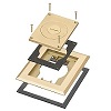 Show product details for FLBC8513MB Arlington Industries Single Gang Frame and Cover with Furniture Feed Insert - Brass