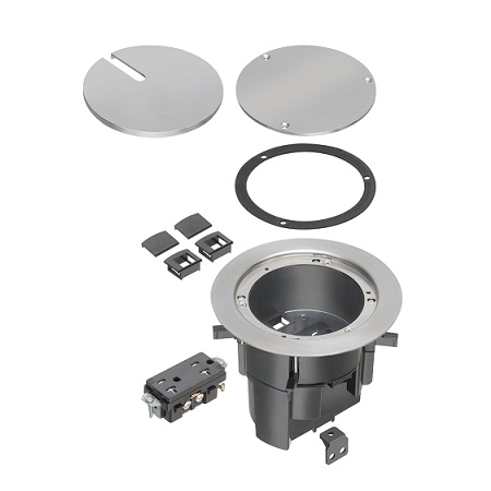 FLBR5420NL Arlington Industries In Box Floor Box Kit with Recessed Wiring Device - Nickel