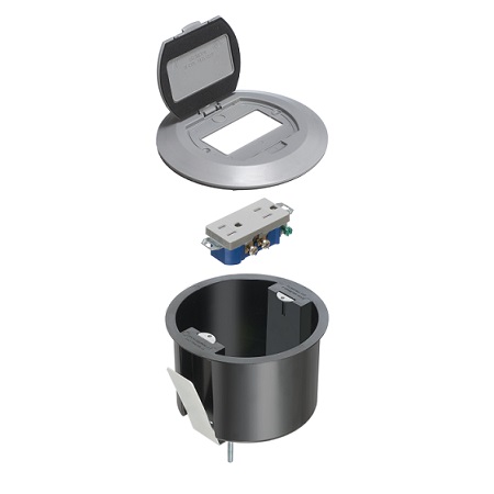 FLBR6500GY Arlington Industries Gray Round Plastic Box