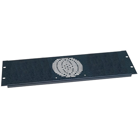 FP1 Middle Atlantic Fan Panel for 1 Fan, Black Brushed Finish, 3 Space
