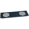 Show product details for FP2 Middle Atlantic Fan Panel for 2 Fans, Black Brushed Finish, 3 Space