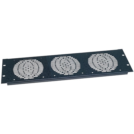 FP3 Middle Atlantic Fan Panel for 3 Fans, Black Brushed Finish, 3 Space
