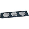Show product details for FP3 Middle Atlantic Fan Panel for 3 Fans, Black Brushed Finish, 3 Space