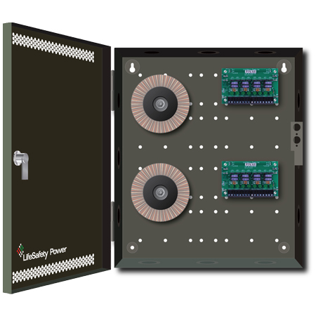 FPA600A-2A8PE1 LifeSafety Power 25 Amp 24VAC Access Control and CCTV Power Supply in UL Listed Indoor 14" W x 12" H x 4.5" D Electrical Enclosure