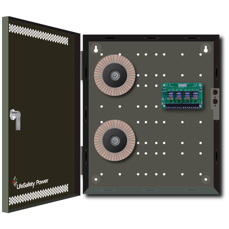 FPA600A-A8PE1 LifeSafety Power 25 Amp 24VAC Access Control and CCTV Power Supply in UL Listed Indoor 14" W x 12" H x 4.5" D Electrical Enclosure