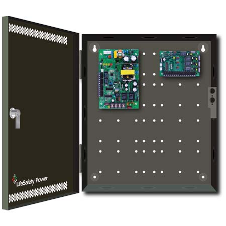 FPO75-C4PE1 LifeSafety Power 4 Door 6 Amp 12VDC 4 Lock Class II Distribution Outputs Access Control and CCTV Power Supply in UL Listed Indoor 12" W x 14" H x 4.5" D Electrical Enclosure