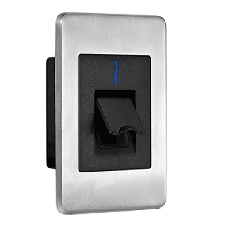 FR1500-ID ZKTeco USA Flushmount Slave Fingerprint Reader with Built in ZKAccess Card Reader