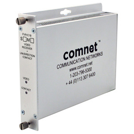 FVR1C1BS1-M Comnet Digitally Encoded Video Receiver and Contact Closure, sm, 1 fiber