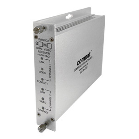 FVR20C2M2 Comnet Digitally Encoded Dual Video Receiver and Contact Closure, 10-Bit, mm, 2 fiber